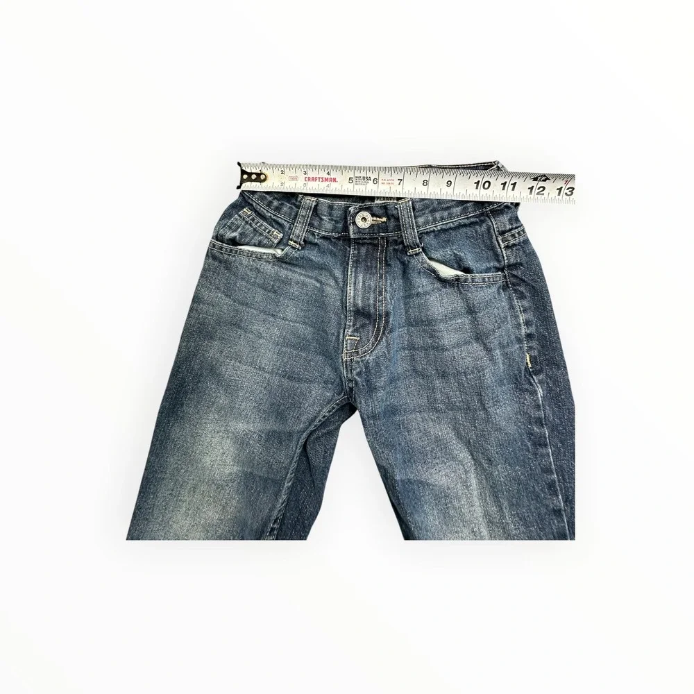 Free Planet Jeans Boys Size‎ 8 Blue Straight Leg Adjustable Waist Distressed
